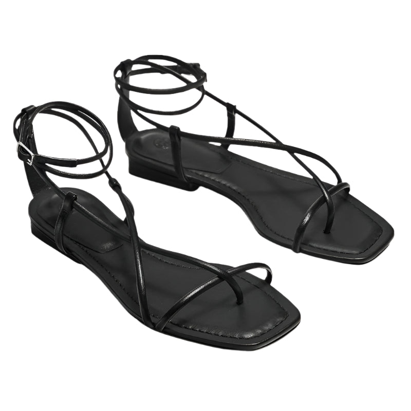 Multi Strap Cowhide Leather Sandals