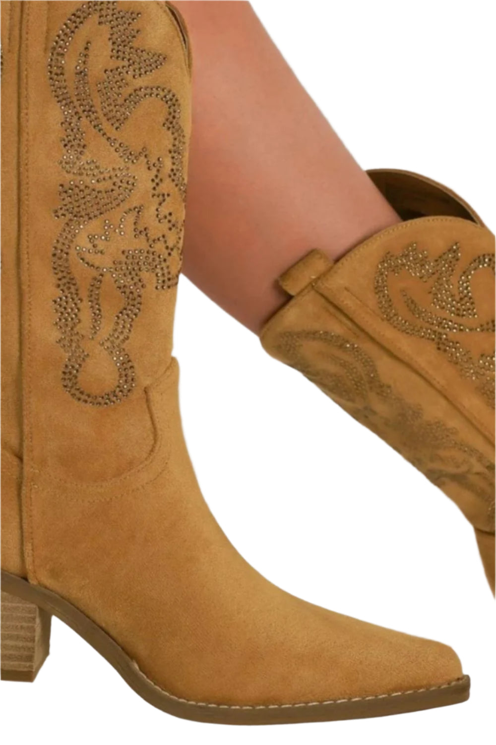 Beast Fashion Rhinestone Detail Point Toe Boots