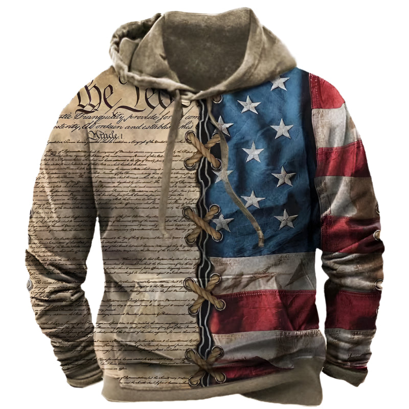 Men's USA Hooded 3D Print Sweatshirt