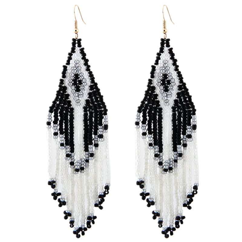 Boho Beaded Fringe Earrings