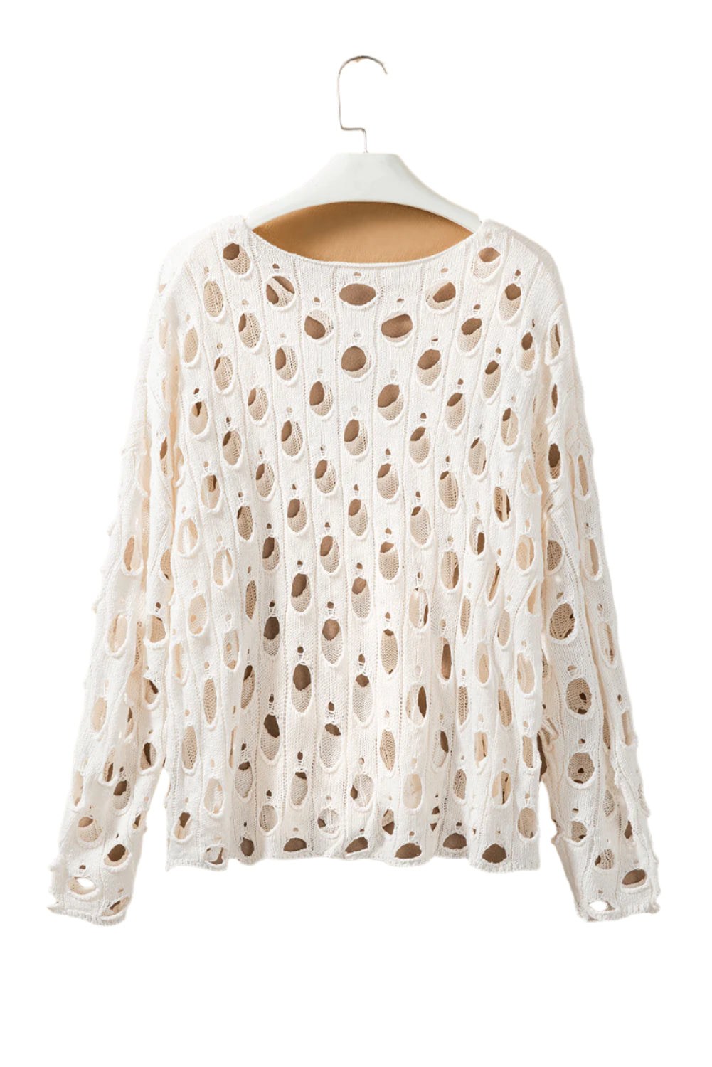 Cutout Round Neck Dropped Shoulder Knit Cover Up