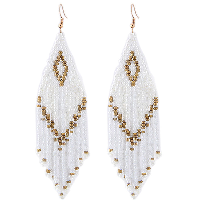 Boho Beaded Fringe Earrings