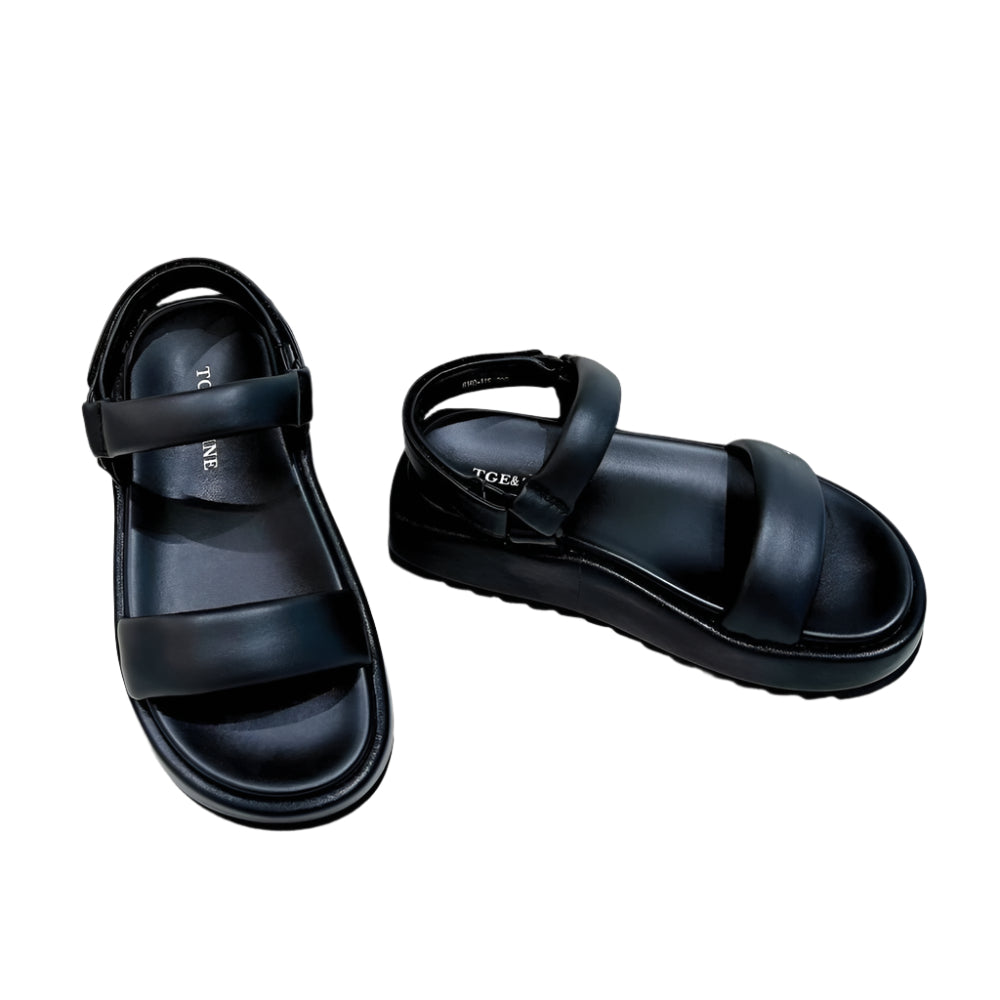 Sheepskin Round Toe Comfortable Strap Light Platform Sandals