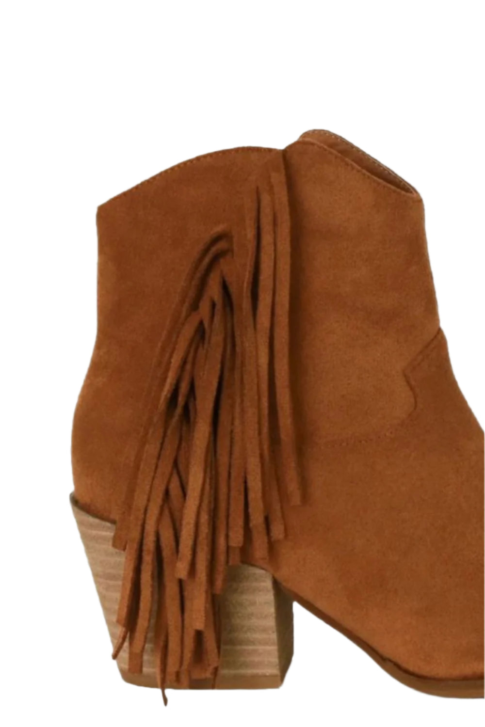 Beast Fashion Suede Fringe Point Toe Ankle Boots