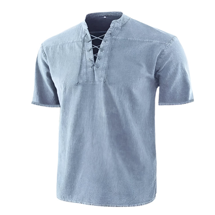 Men's Short Sleeve Lace Up Shirt
