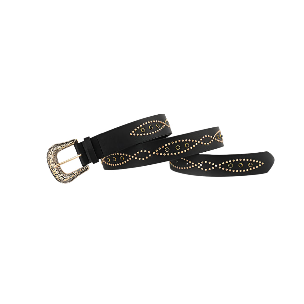 PU Leather Rhinestone Belt