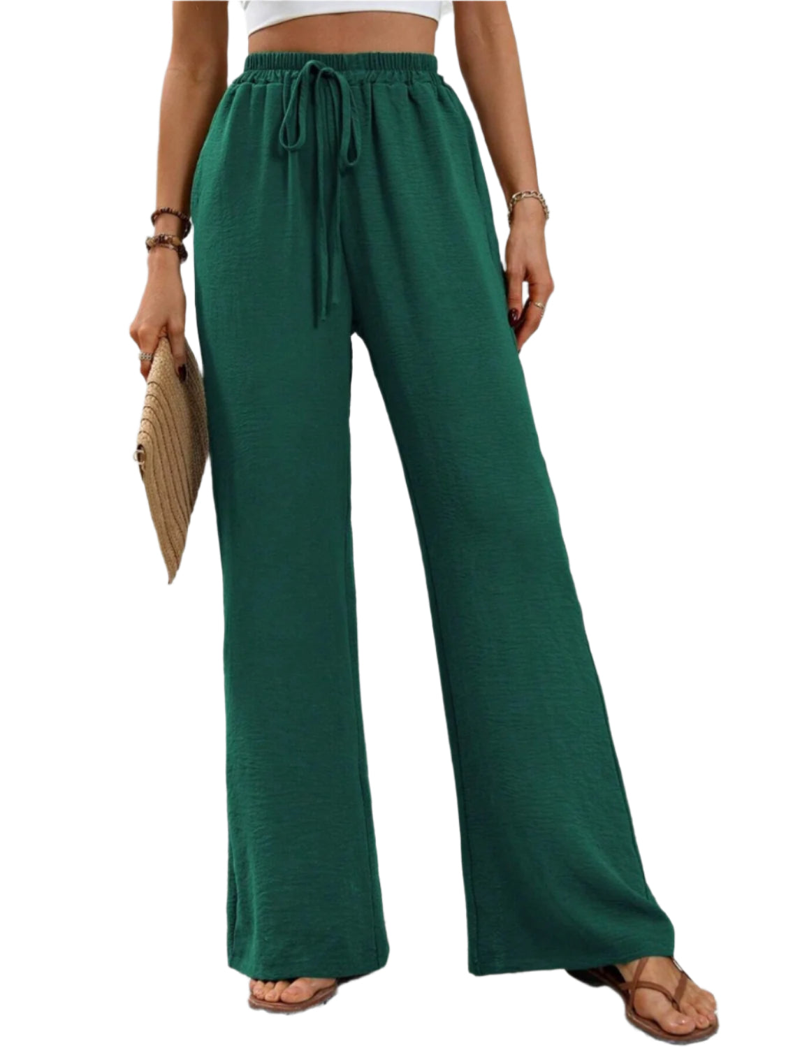 Wide Leg Drawstring Pants