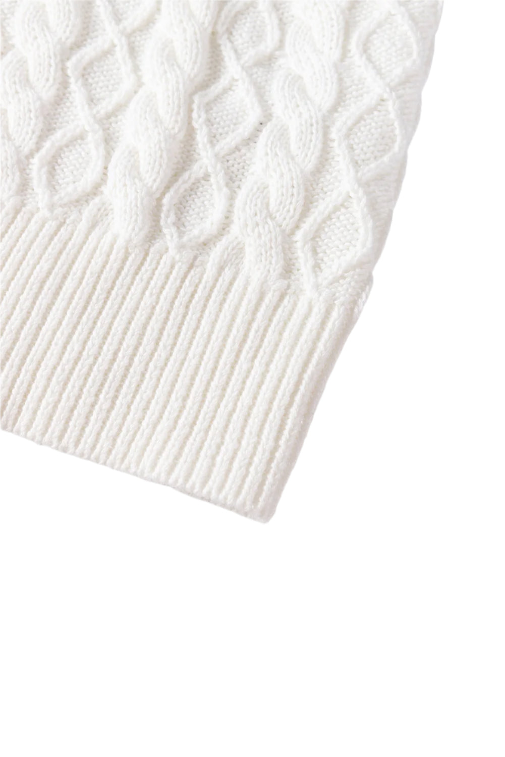 Cable-Knit Turtleneck Cap Sleeve Sweater
