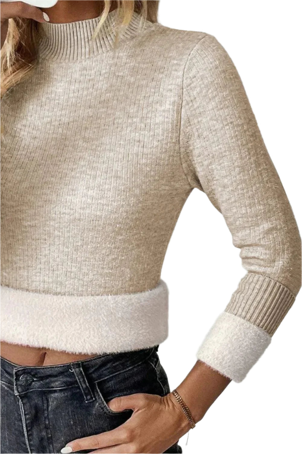 Mock Neck Long Sleeve Sweater