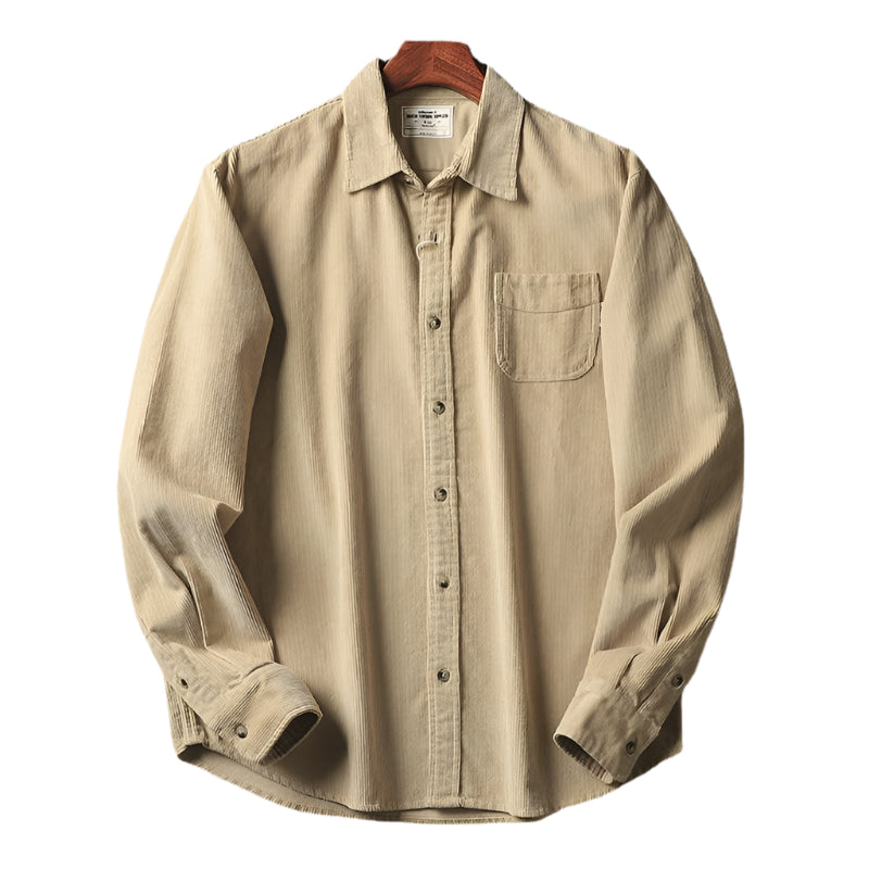 Men's Washed Corduroy Long Sleeve Shirt