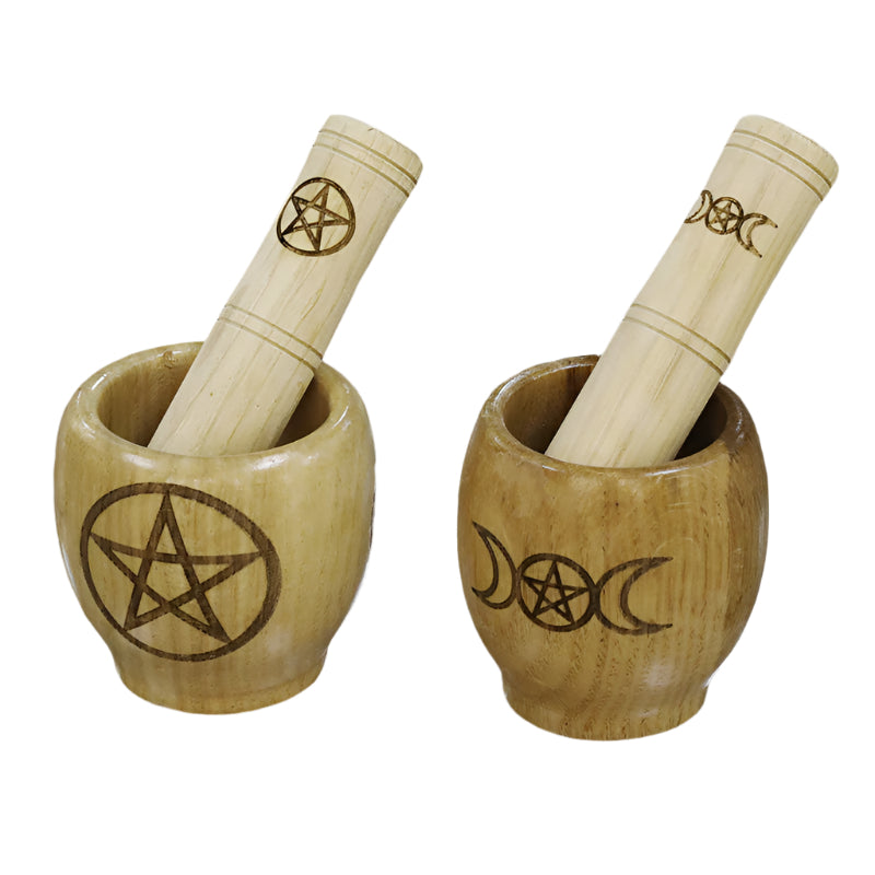 Oak Wood Altar Mortar and Pestle