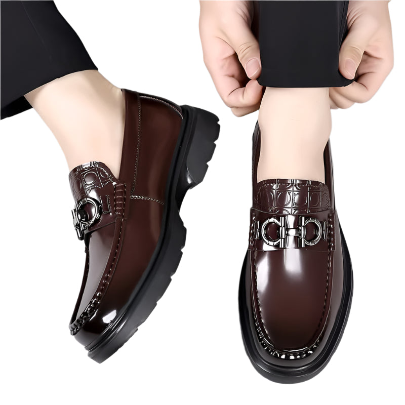 Men's Embellished Cowhide Leather Loafers