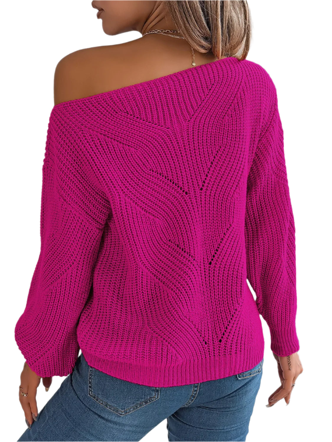 Openwork Long Sleeve Sweater