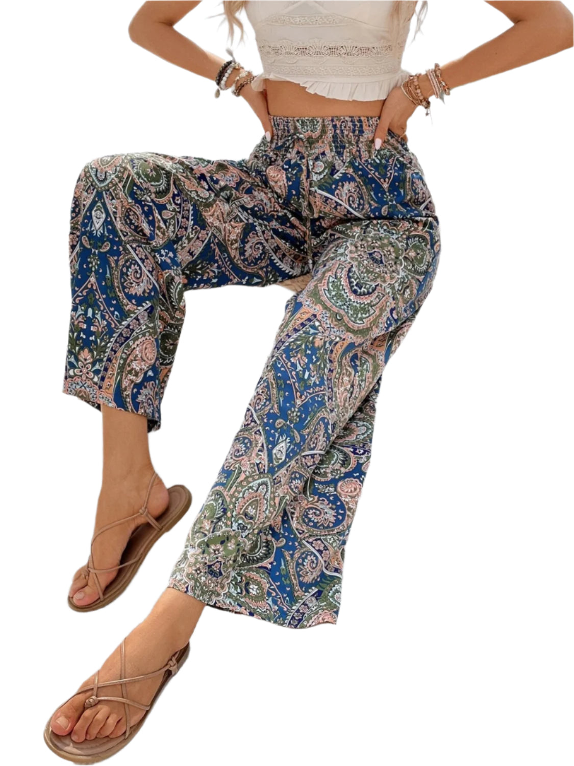 Printed Wide Leg Pants