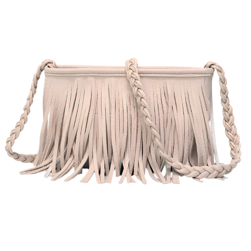 PU Leather Hand Woven Fringe Bag
