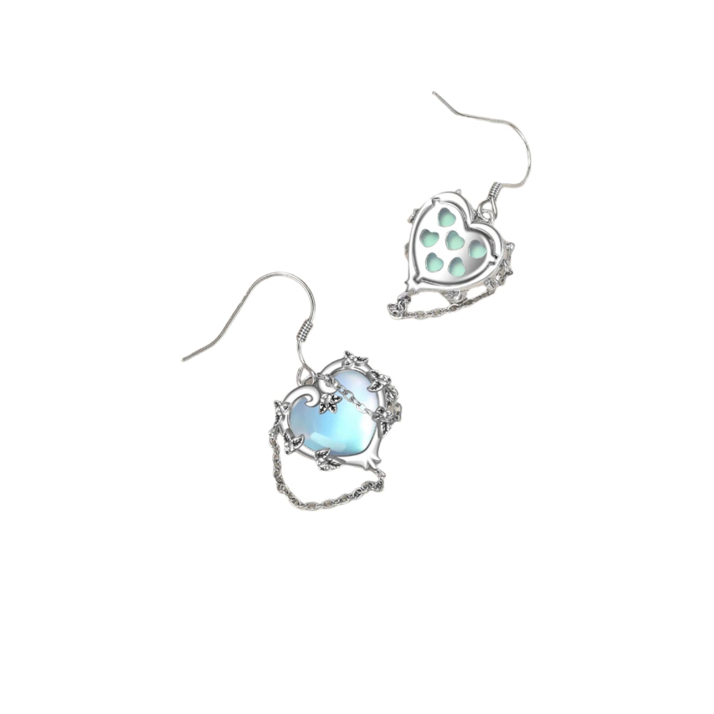 Moonstone Crystal 925 Sterling Silver Dangling Earrings