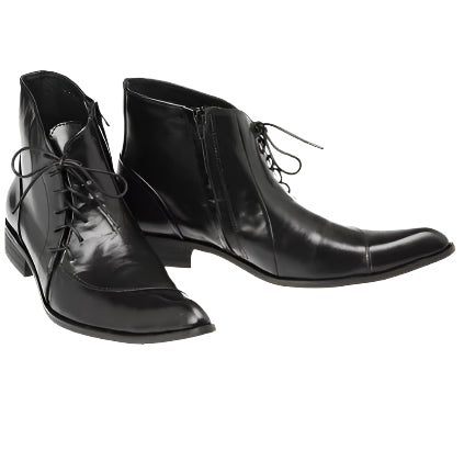 Men's Cowhide Leather Lace Up Ankle Boots