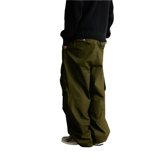 Pure Cotton Wide Leg Cargo Men's Pants