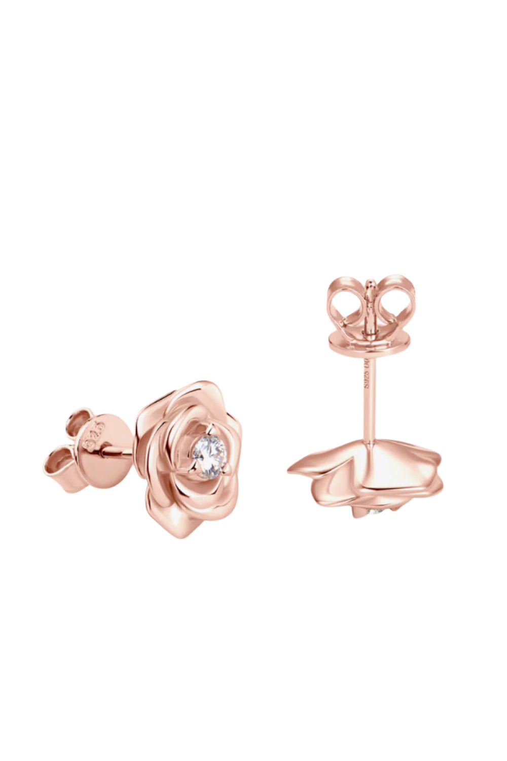 Adored Moissanite Rose 925 Sterling Silver Earrings