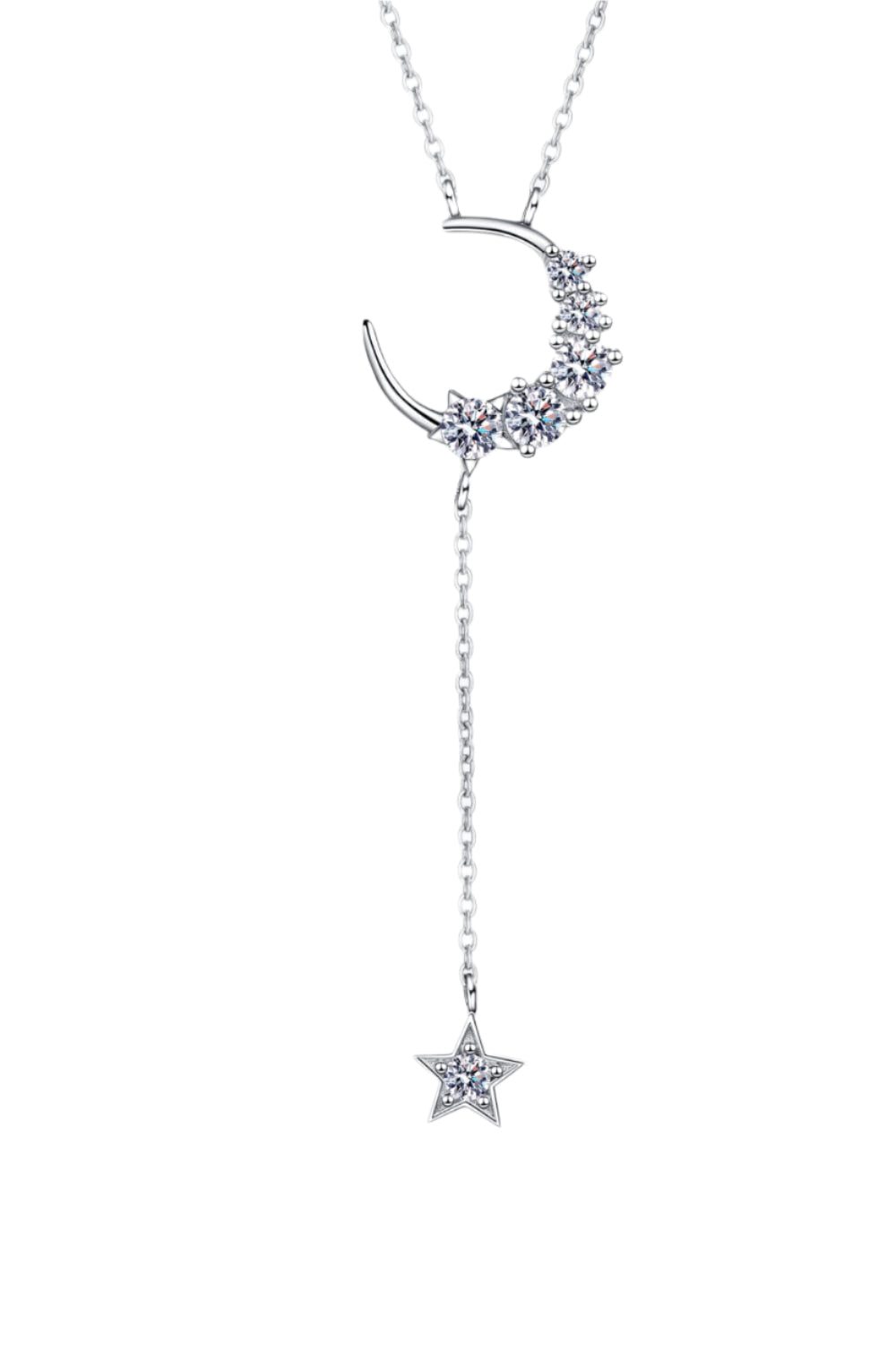 Star & Moon Moissanite Necklace