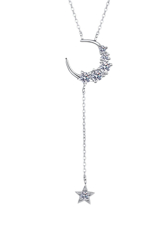 Star & Moon Moissanite Necklace