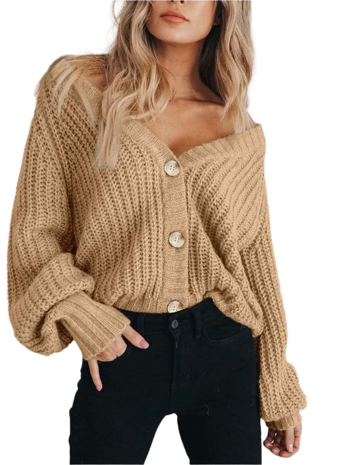 Button Up Long Sleeve Cardigan