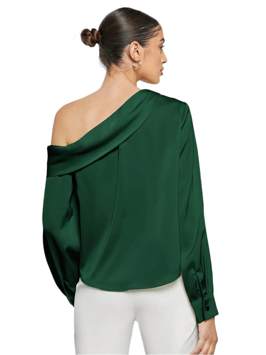 Ruched One Shoulder Long Sleeve Top