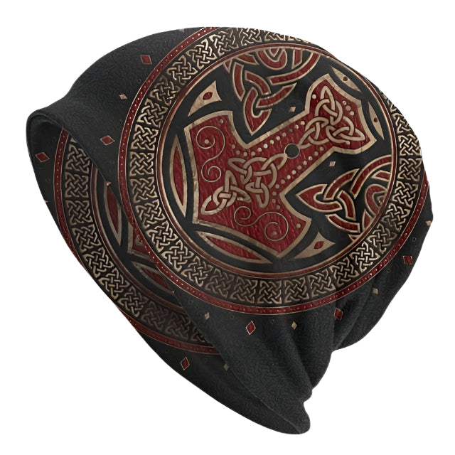 Norse Elder Futhark Runes Skull Beanie Cap