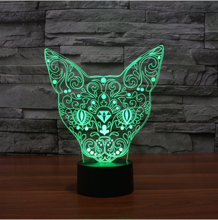 Color Changing 3D Cat LED Touch Light