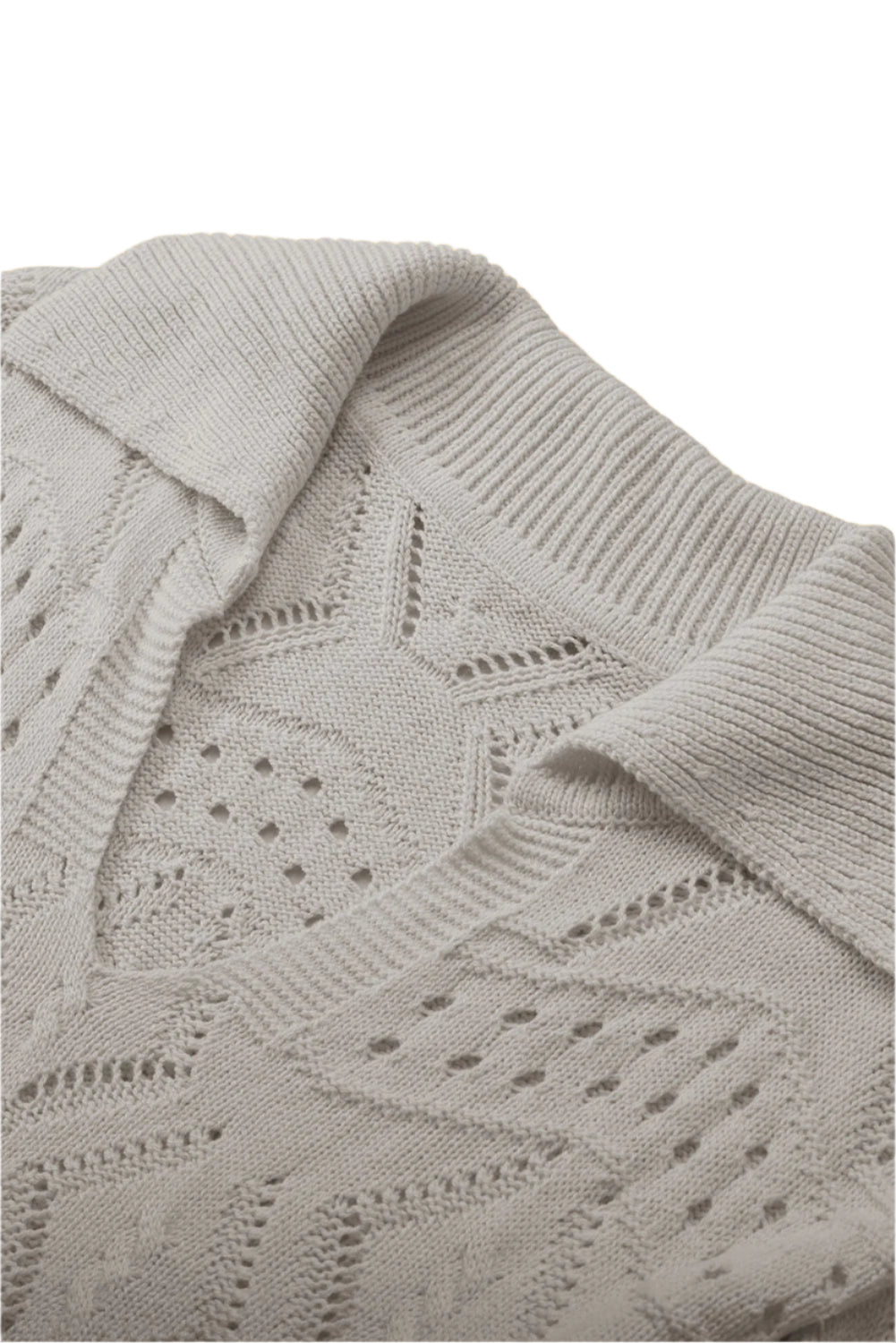 Hollow Out Johnny Collar Sweater