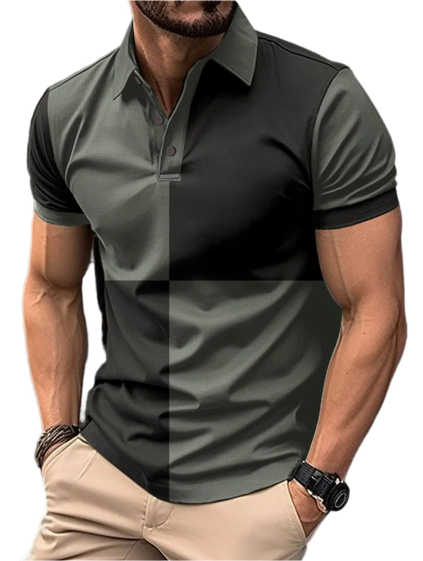 Men's Color Block Polo Shirt