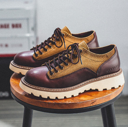 Men's Cowhide Suede Casual Lace Up Shoes