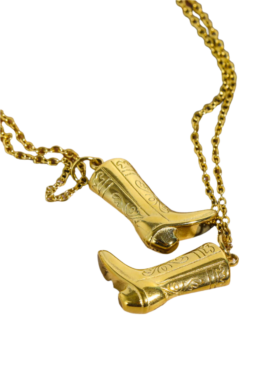 Cowboy Boot Pendant Stainless Steel Necklace