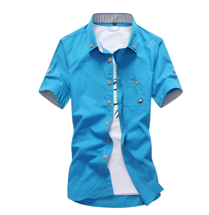 Embroidery Men's Mushroom Button Down Shirt