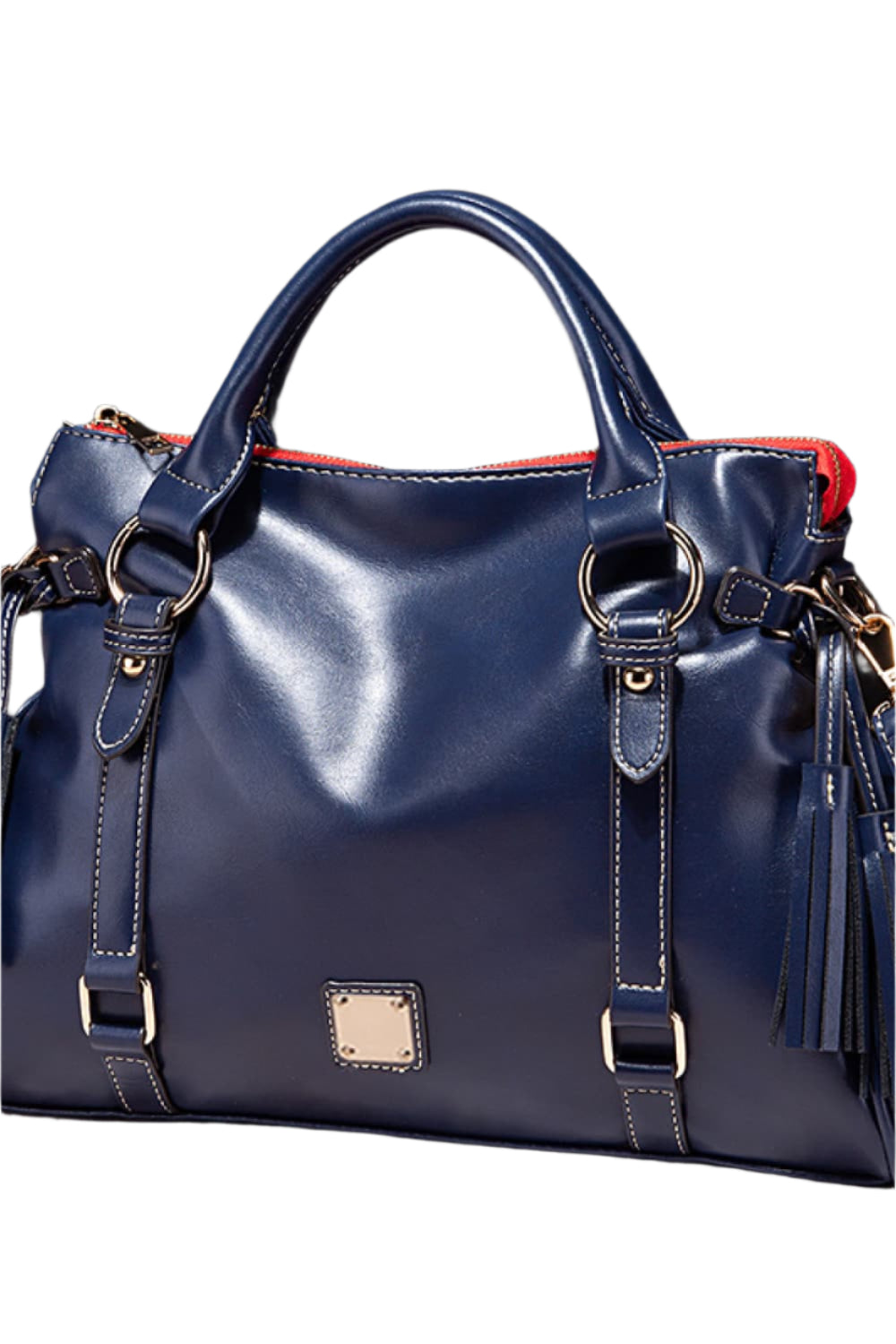 PU Leather Handbag with Tassels