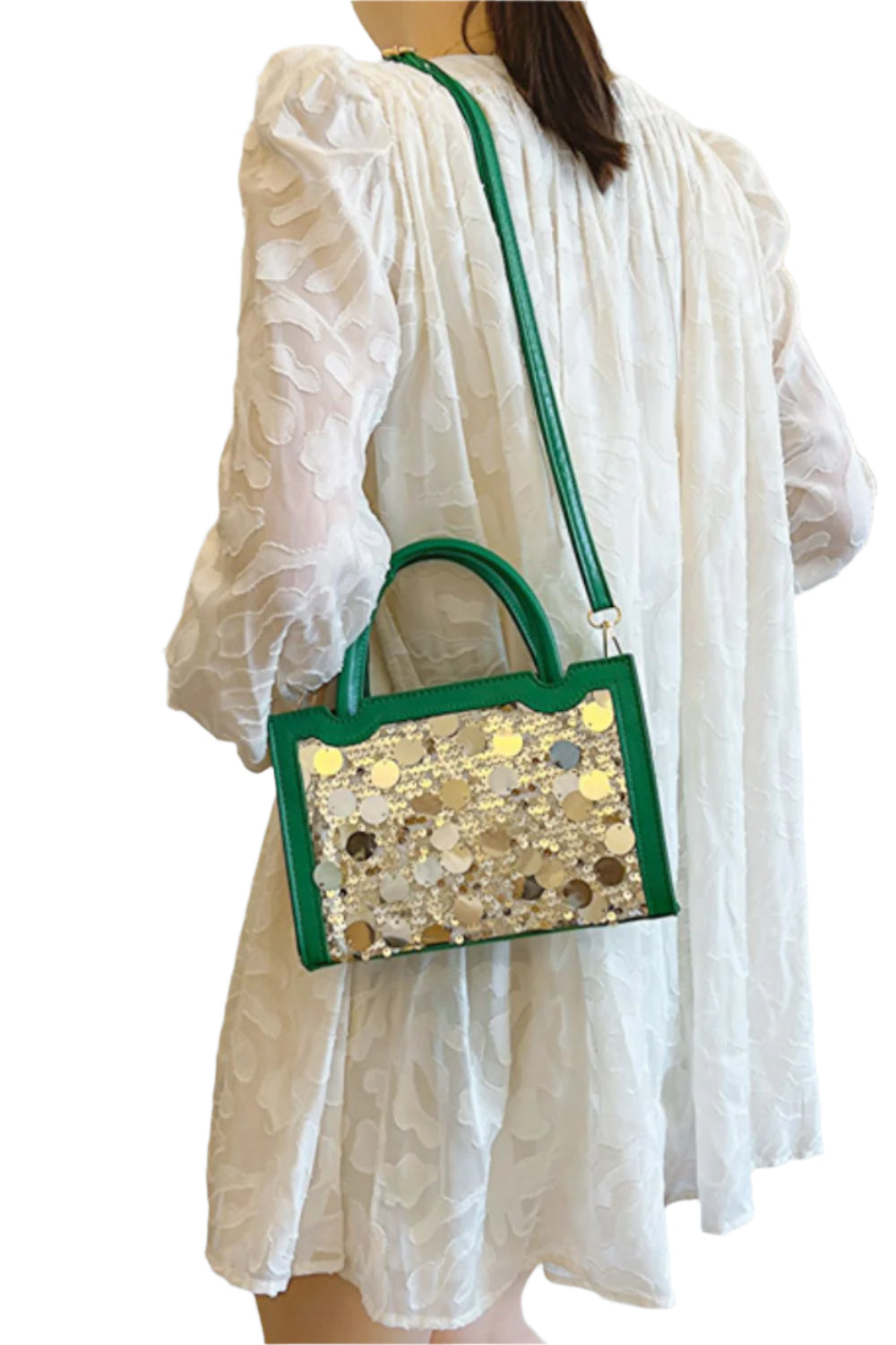 PU Leather Sequin Handbag