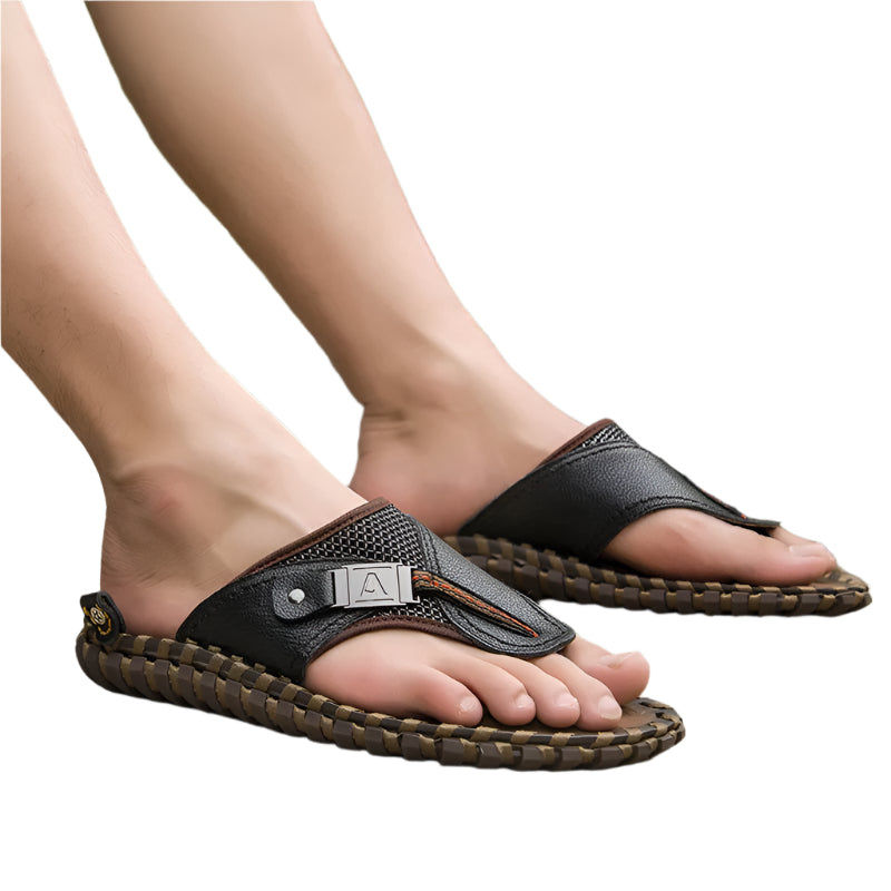 Hand Sewn Cowhide Leather Men's Flip Flop
