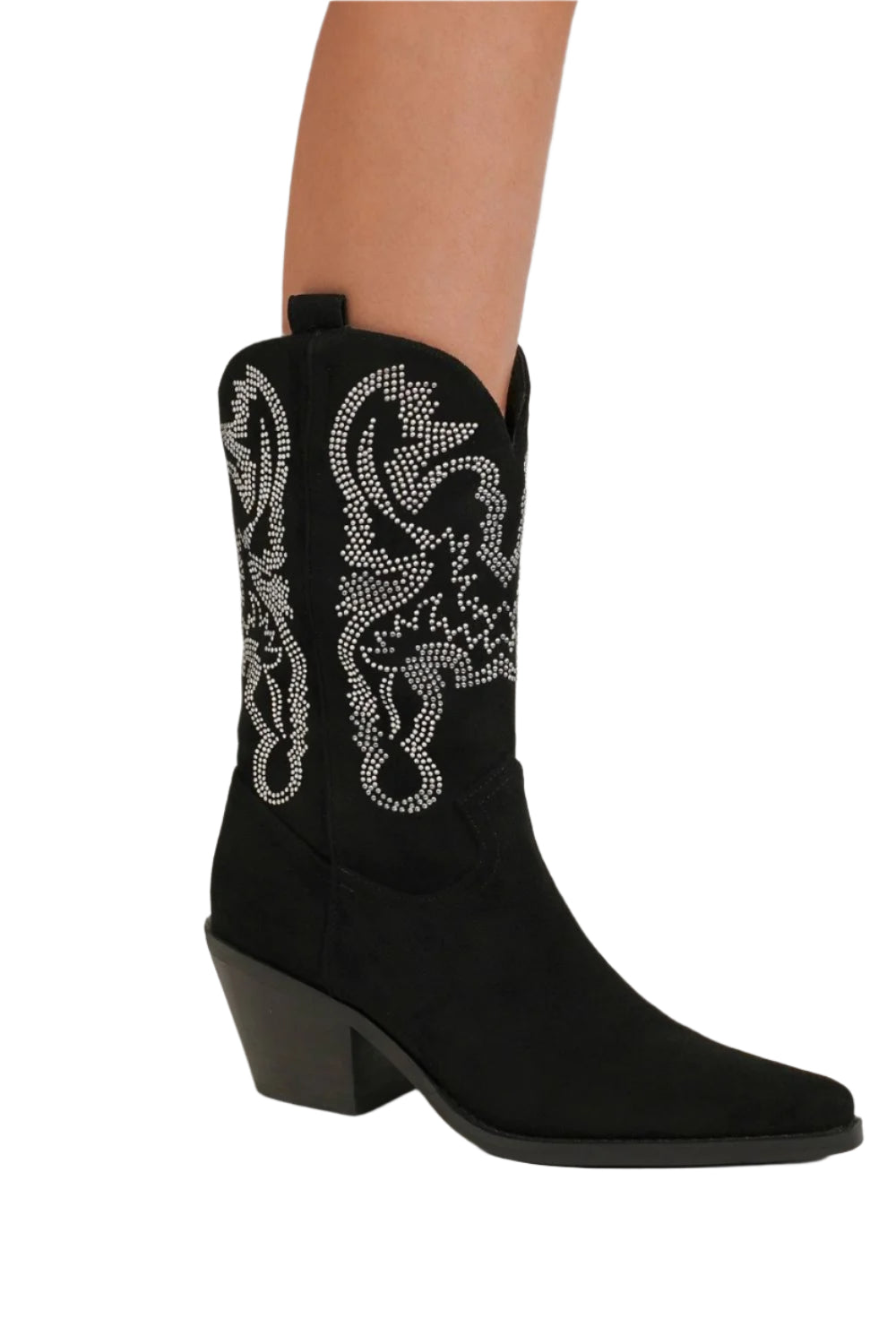 Beast Fashion Rhinestone Detail Point Toe Boots