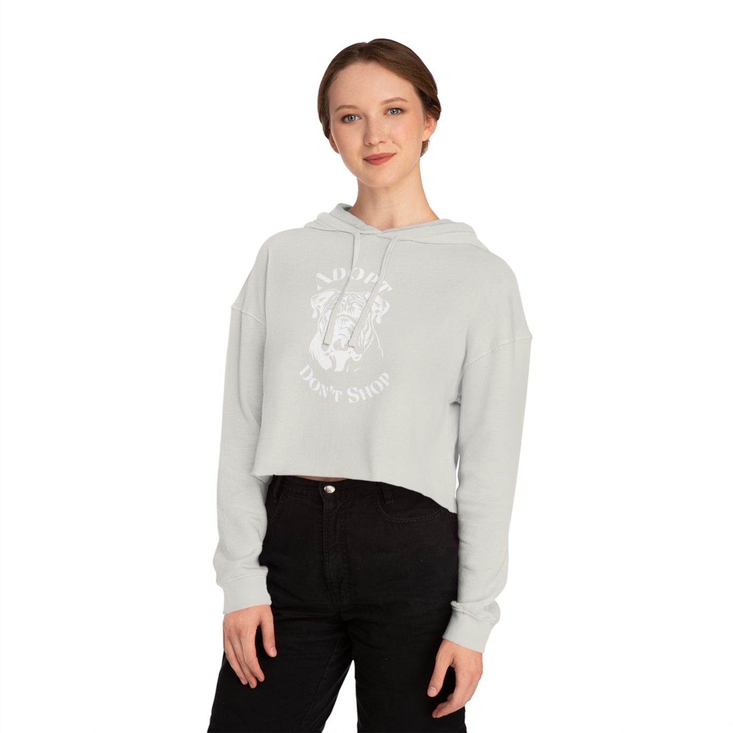 Women’s Cropped Hooded Adopt Don't Shop Sweatshirt
