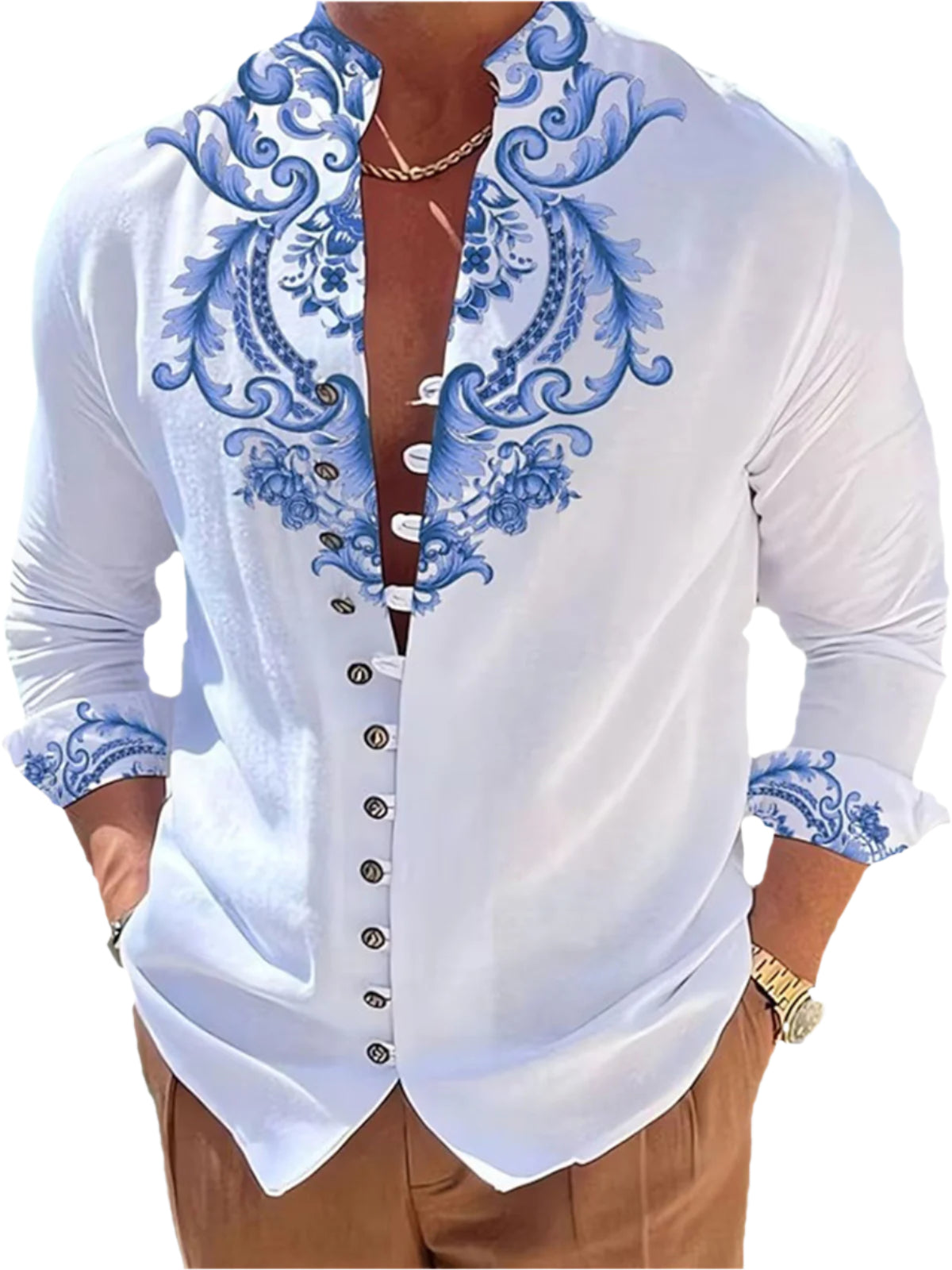 Men's 3D Printed Shirt Western Floral Shirt