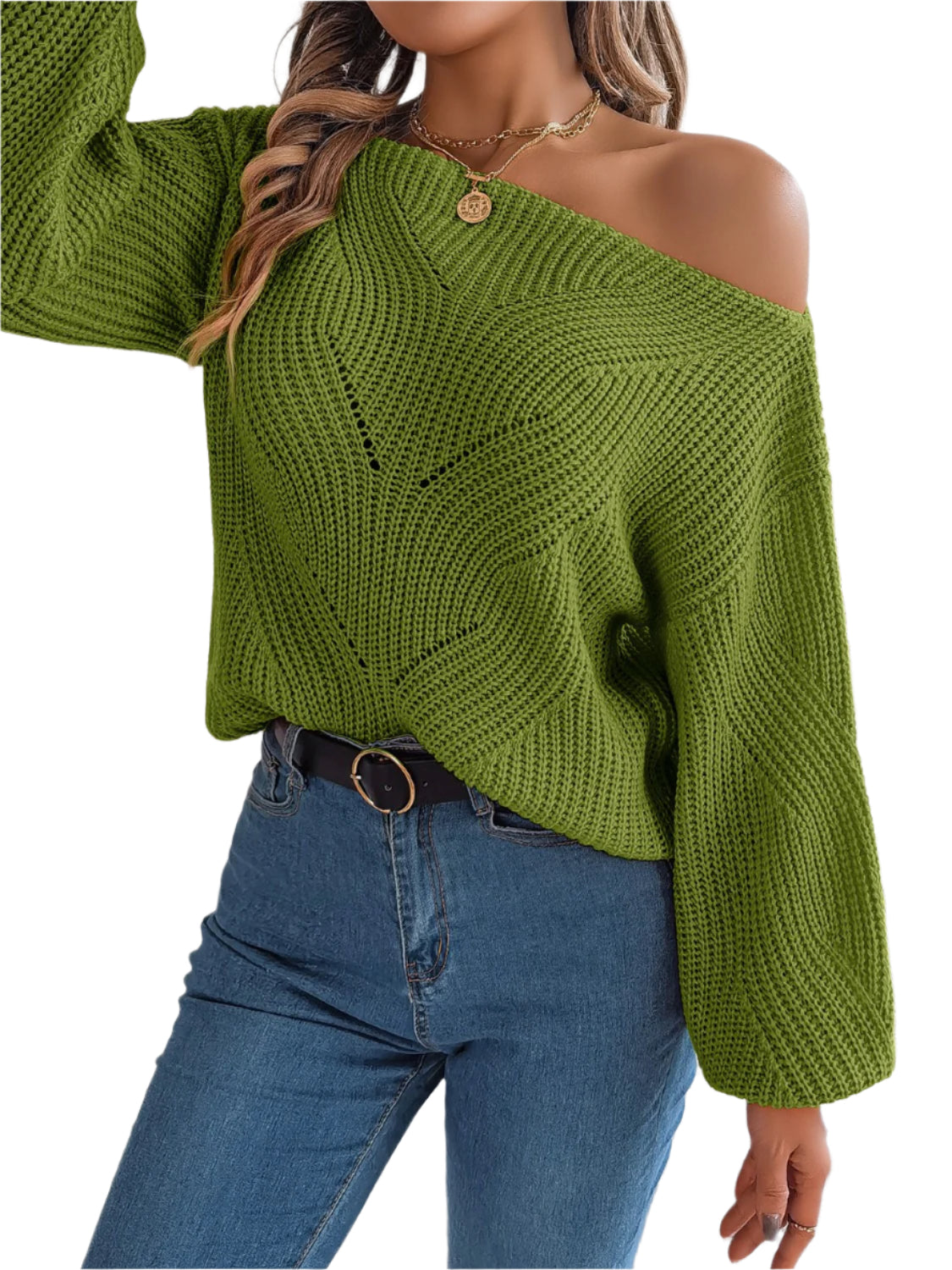 Openwork Long Sleeve Sweater