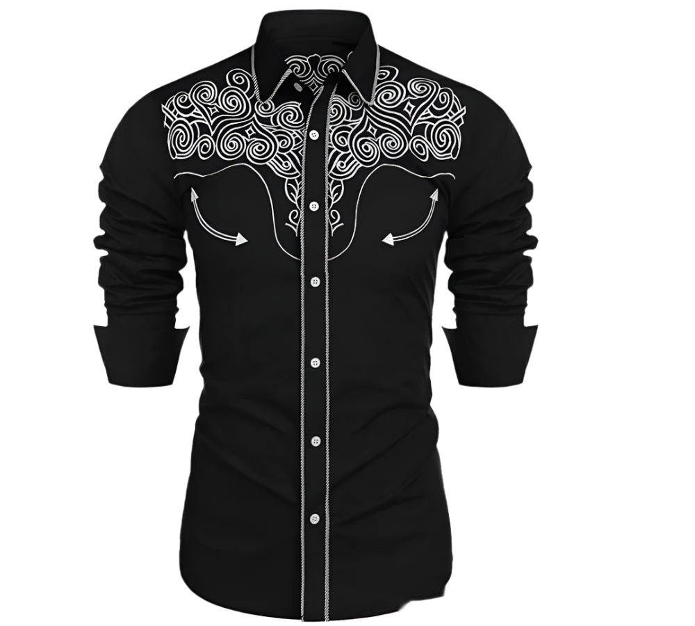 Men's Western 3D Print Button Down Shirt