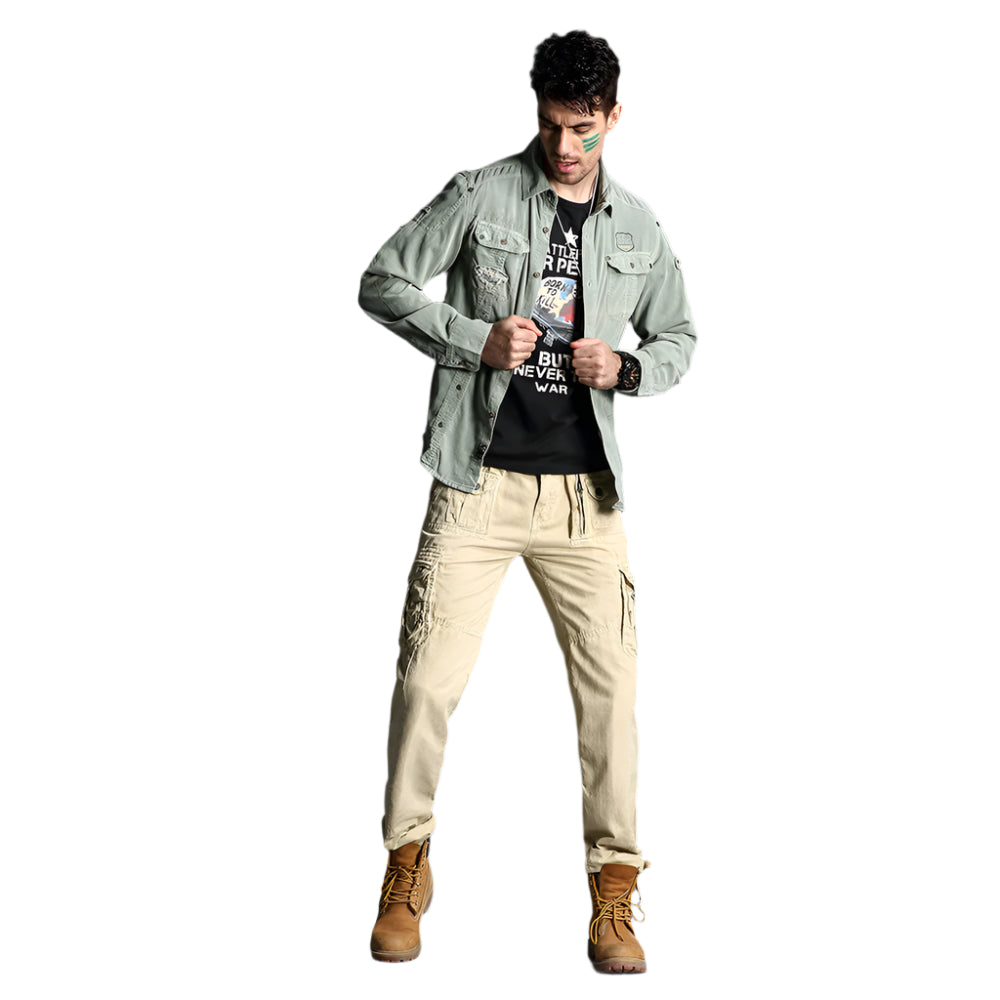 Men's Cotton Tooling Button Down Shirt