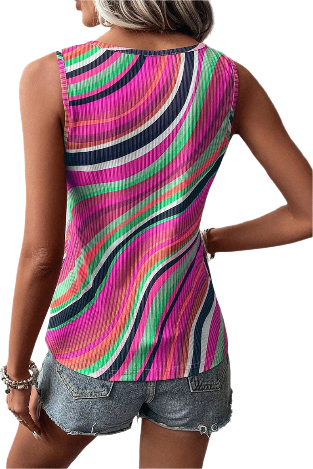 Color Block Round Neck Tank