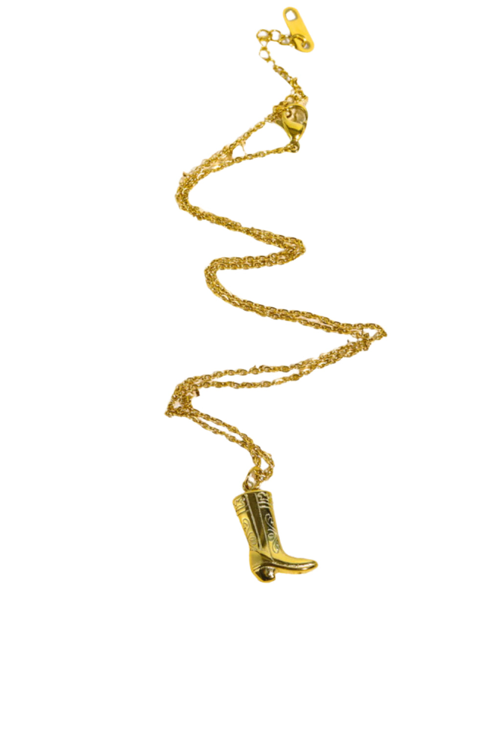 Cowboy Boot Pendant Stainless Steel Necklace