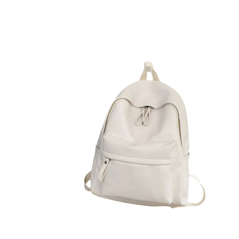 PU Leather Zip Backpack Bag
