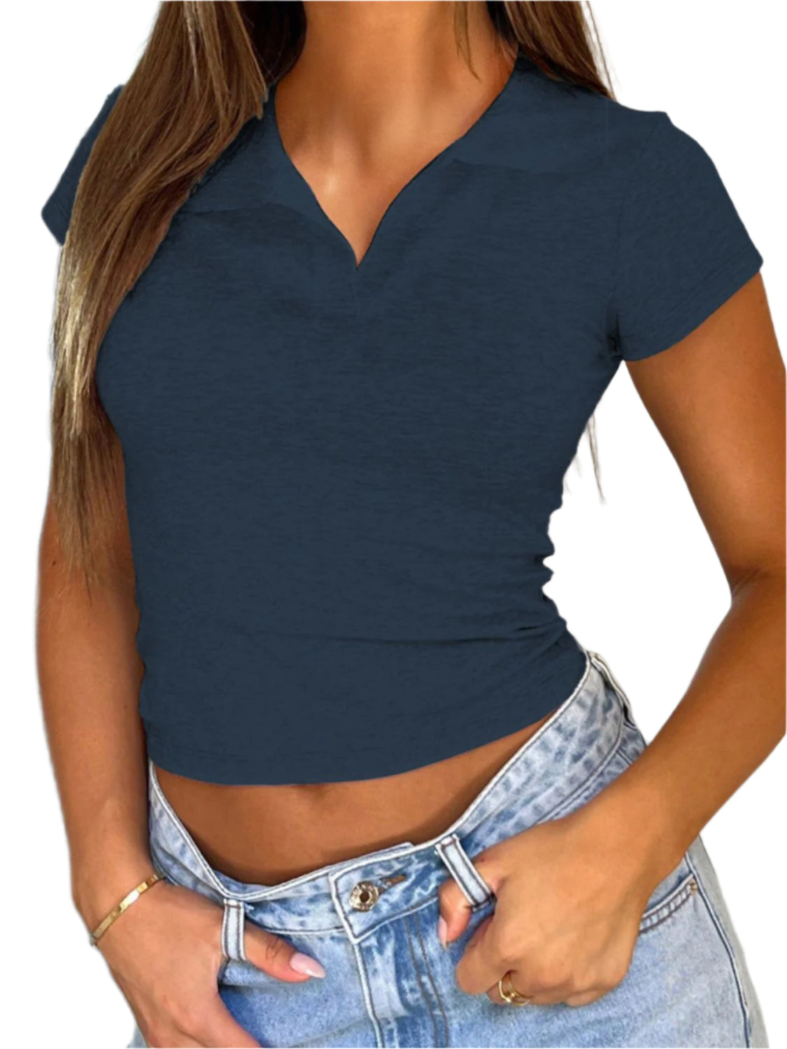 Devine Johnny Collar Short Sleeve T-Shirt