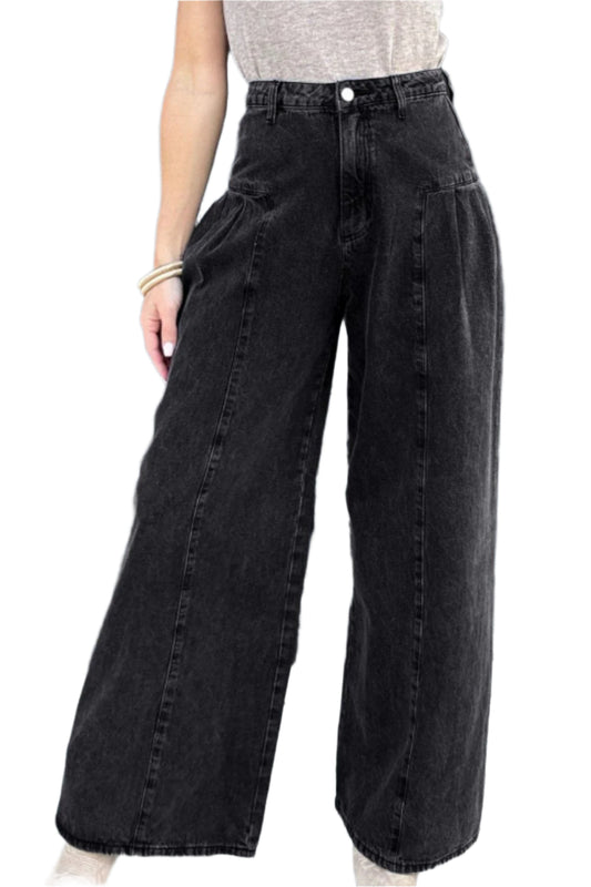 High Rise Wide Leg Jeans with Pockets