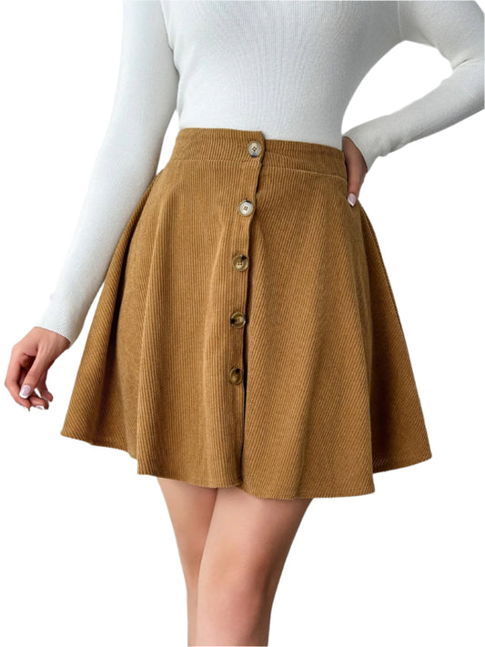 Buttoned Mini Skirt