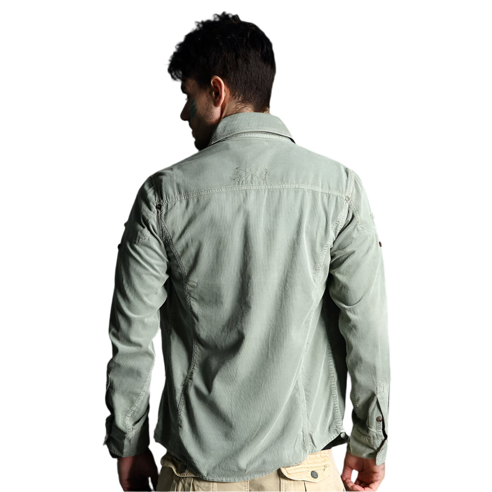 Men's Cotton Tooling Button Down Shirt